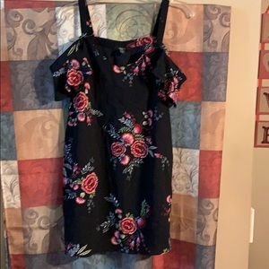Forever 21 Sheer Black floral tunic